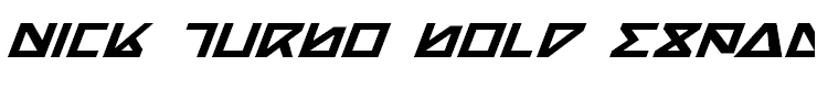 Nick Turbo Bold Expanded Italic Bold ExpandedItalic