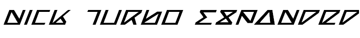 Nick Turbo Expanded Italic Expanded Italic