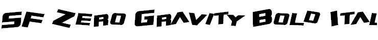 SF Zero Gravity Bold Italic